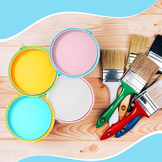 Therwen 24 Pieces Small Metal Buckets Colored Galvanized Bucket Round Metal Pail for Kids Classroom Candy Crafts,Utensils, Vase Party Favor(with Handle,4.13 Inch)