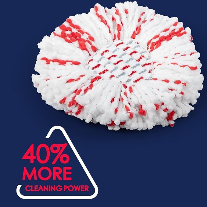 Spin Mop Heads Replacements Compatible with O Cedar Easy Wring 1-Tank System, 40% More Cleaning Power Mop Replace Head, Deep Cleaning Mop Refills, 2 Packs