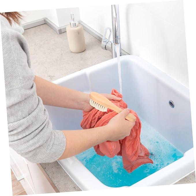 Homoyoyo Natural Boar Bristle Laundry Brush for Delicate Fabrics Soft Brush for Clothes Knitwear and Gentle Cleaning for Stubborn Stains