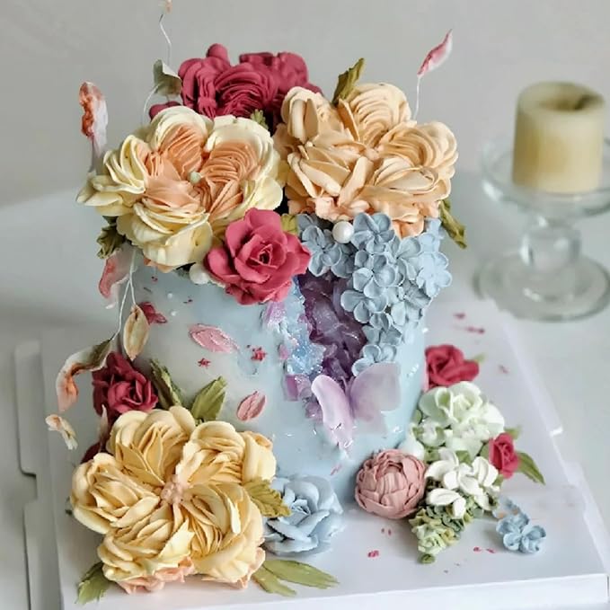 5 Pcs Rose Silicone Molds, Mini Flower Cake Decoration Fondant Mold, Kitchen Baking Supplies, Suitable for Cupcake Toppers Flower Paste Dough Keychain Resin Decoration Clay Modeling