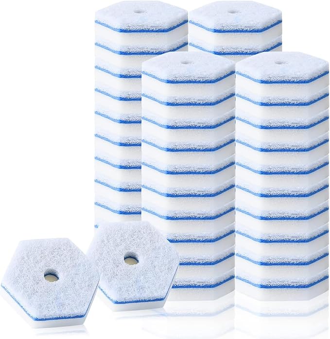 Disposable Toilet Bowl Wand Refills Compatible with Cloro x, Toilets Cleaning Wand Refill 40 PCS, Upgraded Disposable Sponge Bowl Cleaning Heads for Bathroomfor and Bathroom