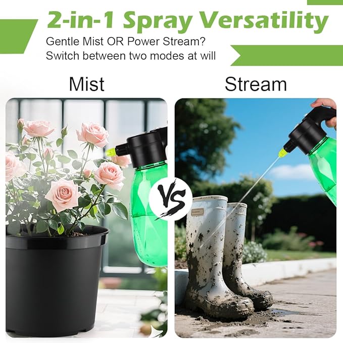 5-Gallon Nursery Pots 5P with 0.5 Gallon/2L Electric Spray Bottle, Plant Containers with Drainage Holes, Round Sturdy Garden Planters for Indoor/Outdoor Greenery