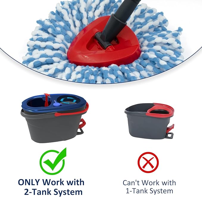 Spin Mop Replacement Head Base Compatible with Ocedar RinseClean 2 Tank System Only Spin Mop Heads Base Replacement for O Cedar Mop Replace Head, Rotating Mop Base for EasyWring RinseClean Spin Mop