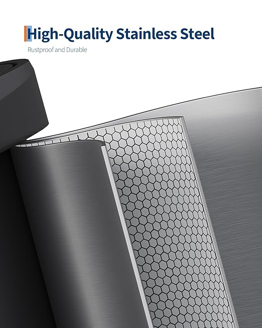 Garvee 16 Gallon / 60 Liter Stainless Steel Trash Can with Lid, Large Garbage Can for Kitchen, Rustproof Step-on Kitchen Metal Trash Bin with Liner Rim, Rear Handle, Soft Close Plastic Lid, Silver