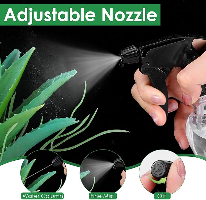 20 Pcs Empty Plastic Spray Bottle, 8 OZ Spray Bottles with Adjustable Head Sprayer from Fine to Stream - Refillable Sprayer for Water, Kitchen, Bath, Beauty, Hair and Cleaning