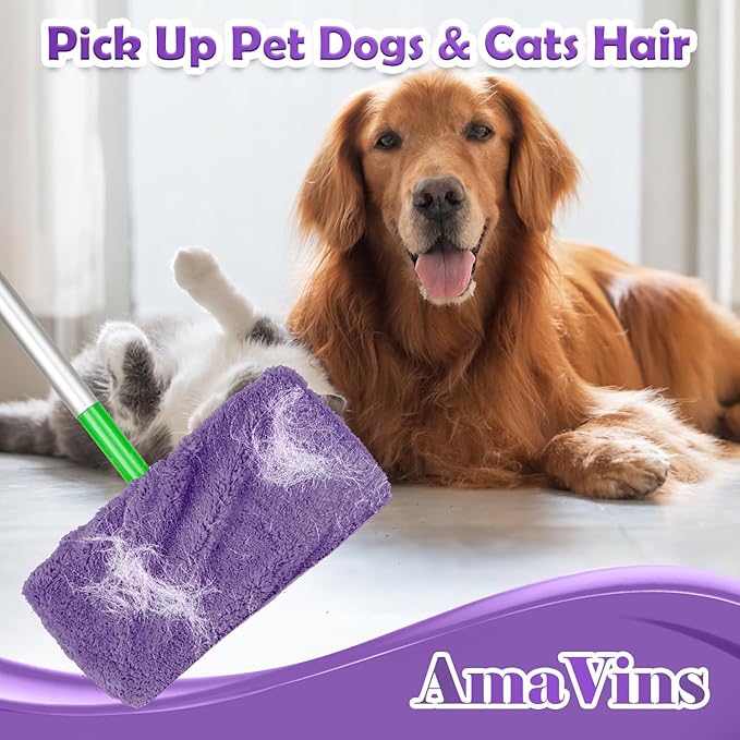 5 Pack Reusable Microfiber Mop Pads Compatible with Swiffer Sweeper Mop, Wet and Dry Flat mop Cover, Washable Mop Pads for Surface/Hardwood Floor Cleaning (Mop is Not Included)