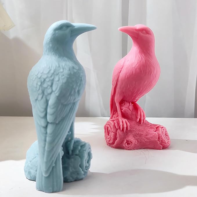 Crow Resin Mold Raven Resin Mold Animal Resin Mold Crow Mold Owl Resin Casting Mold Resin Making Molds Silicone Mold for Candle Home Decorate Mold 3D Animal Mold Candle Making Mold