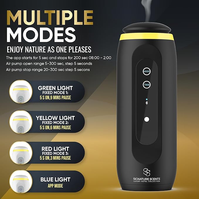 Essential Oil Diffuser (Plug-in) for Homes and Hotels – Bluetooth-Controlled Scent Diffuser for Home & Office, Covers 800 sq. ft. – Plug in Air Fresheners for Home & Office, Room Scent (Black)