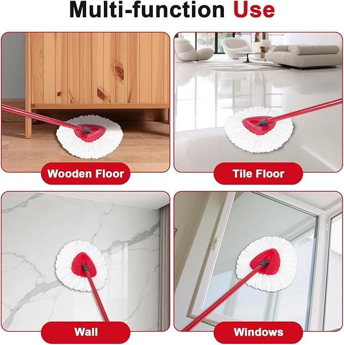 3 Pack Spin Mop Replacement Head Mop Refill Compatible with Ocedar Triangle Swivel Mops Microfiber Swivel Mop Refill,Deep Clean,Machine Washable and Easy to Replace