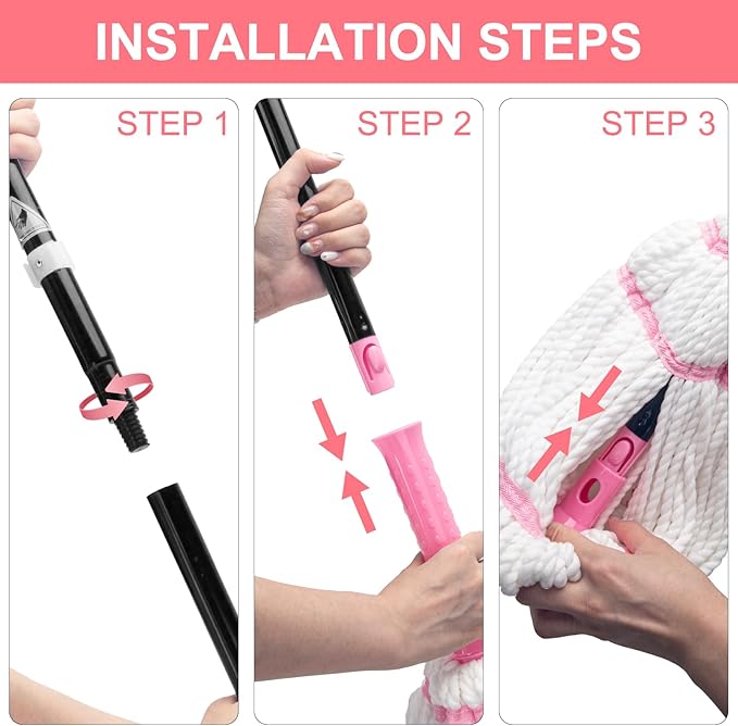 KeFanta Self Wringing Twist Mops for Floor Cleaning, Microfiber Floor Mop with Wringer, 57 " Long Handle Easy Wringing Mop for Hardwood Commercial Household Clean