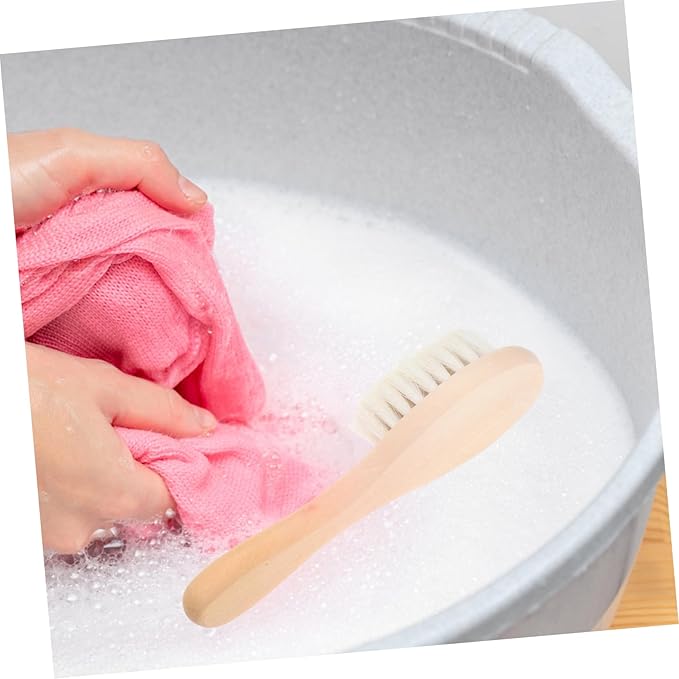 Homoyoyo Natural Boar Bristle Laundry Brush for Delicate Fabrics Soft Brush for Clothes Knitwear and Gentle Cleaning for Stubborn Stains