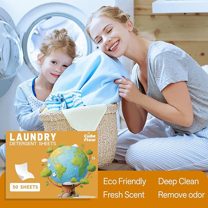 Linen Scented Laundry Detergent Sheets | 100 Loads | Natural Freshness & Deep Cleaning | Liquidless, Pre-Measured Eco Sheets | Plastic-Free, Hypoallergenic & Travel Friendly