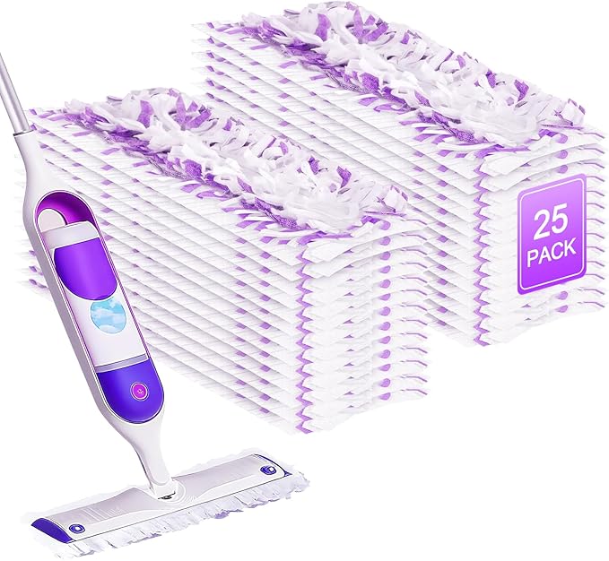 5X Cleaning Power Mop Pads for Swiffer Power Mop, Disposable Power Mop Pad Refills, Replacement Floor Cleaning Refills, Multi-Surface Wood Floor Replacement Pads (25)