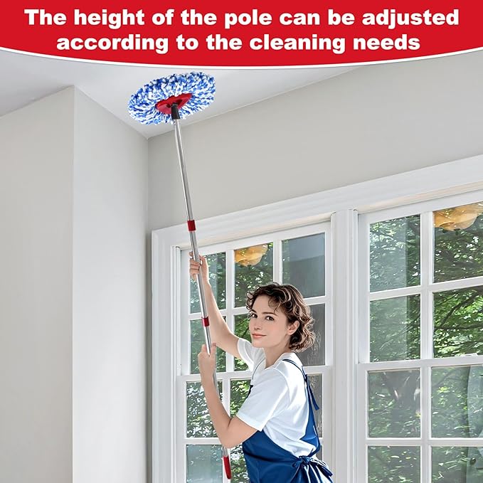 Mop Handle for Ocedar, Spin Mop Handle for O Cedar, 4-Section Mopping Handles Replacement for Ocedar, 30" to 58" Adjustable Stick for O-Cedar, Extra Long Pole Handles for O Cedar