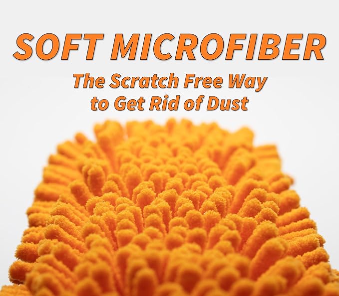 Flexible Ceiling Fan Cleaner Duster // Washable Fan Duster for High Ceiling // Fits All Extension Poles with Standard US Acme Thread // Best Flex-and-Stay Fan Blade Cleaner (Pole Sold Separately)