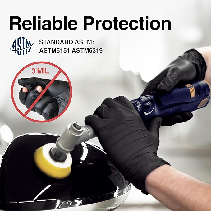 Schneider Nitrile Exam Gloves, Disposable Gloves, Latex-Free, Powder-Free, Food Safe for Cleaning, Cooking, Household Use