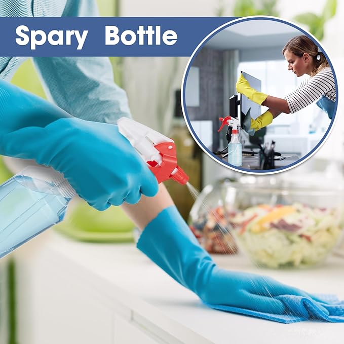 10 Pack Spray Bottles 16 oz Empty Water Spray Bottles for Cleaning Heavy Duty Refillable Squirt ‌container with Measurements Adjustable Nozzle for Household(White and Red,Clear Style)