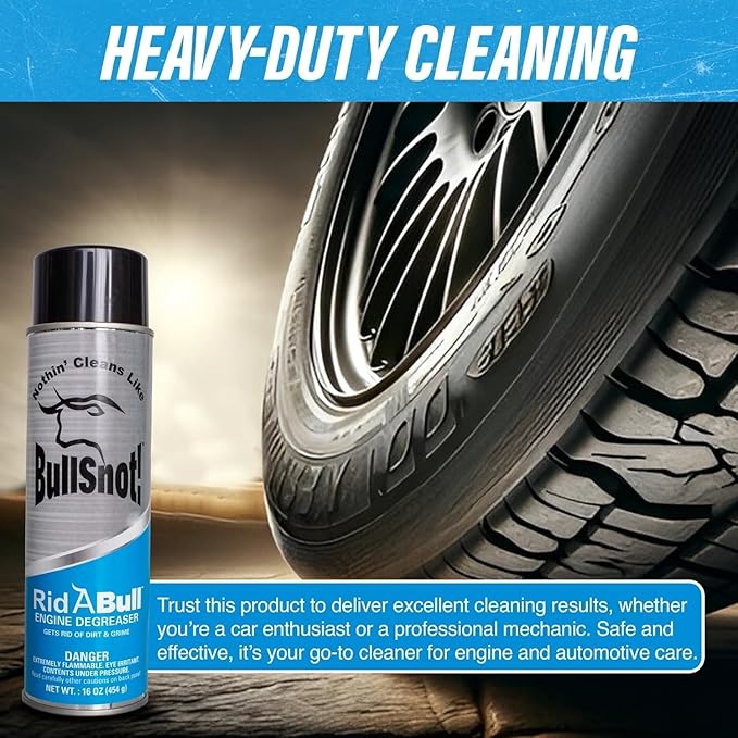 RidABull Engine Degreaser- Premium Cleaner – Heavy Duty Automotive Degreaser for Engine Bay, Car, and Automotive Parts – 16oz Spray