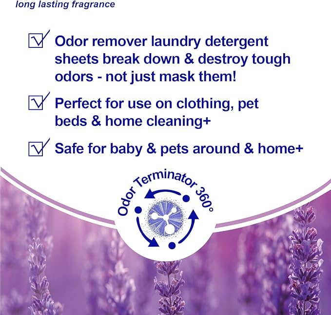 DR.EASY Odor Remover Laundry Detergent Sheets 240 loads Mountain Fresh,Easy To Carry Great For Travel,safe for pets,No mess No Dyes biodegradable formula