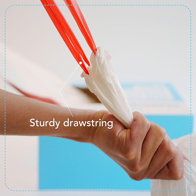 13 Gallon Drawstring Trash Bags, Unscented 200 Count Tall Kichen Garbage Bags, Pre-Separated, Ultral Strong, Leakproof, Sturdy, White