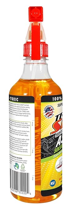 Trick Shot Asphalt Solvent and Cleaner - Biodegradable Industrial Degreaser for Paving Equipment & Tools - Eco-Friendly Remover of Tar, Tack, Sealcoating Oil, & Bitumen, Made in USA (1-Pack)