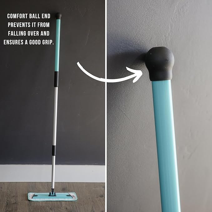 Don Aslett's Microfiber Mop Pad Set of 3 (Aqua) Compatible with 12" Mop Base | Machine Washable | Bathroom or Kitchen | Suitable for All Floor Types Including Laminate, Hardwood, and Tile