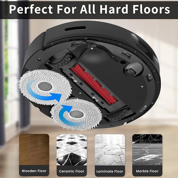 8Pack Microfiber Mop Cloth Pad Set for Q Revo, Qrevo MaxV, Qrevo S, Qrevo Pro, Qrevo Slim,Qrevo Curv,Qrevo S5V,Qrevo Edge S5A,Qrevo Master,Saros 10R,QV35A,QV 35S Roborock Robot Vacuum Mop Accessories