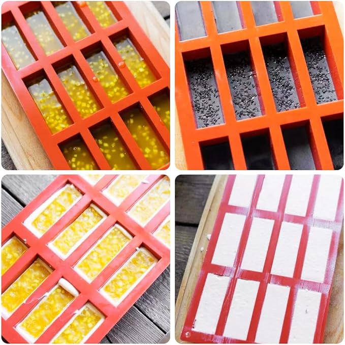 12 Cavity Rectangle Granola Bar Silicone Mold, Butter Stick Mold, Pack of 3
