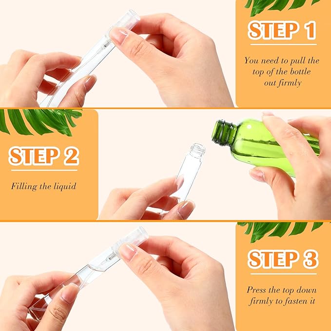 Tanlade 300 Pcs 5ml/10ml Mini Spray Bottles Clear Glass Perfume Atomizer Sprayer Bottles Portable Perfume Travel Refillable Bottle for Travel Pocket Dispenser Container