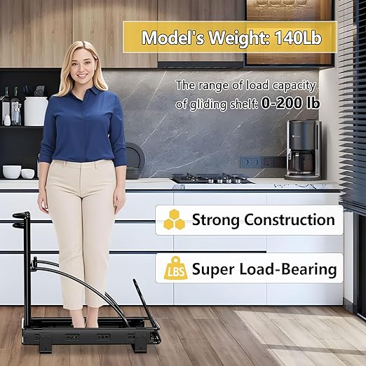 Under Sink Trash Can 13Gal Quiet Close Pull Out Trash Can Under Cabinet 50Qt 13" Wx17 Hx17 D, Black