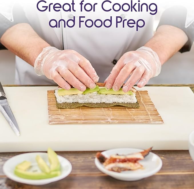 Inspire Exam Medical Clear Vinyl Disposable Gloves - Latex Free for Cleaning, Food Prep