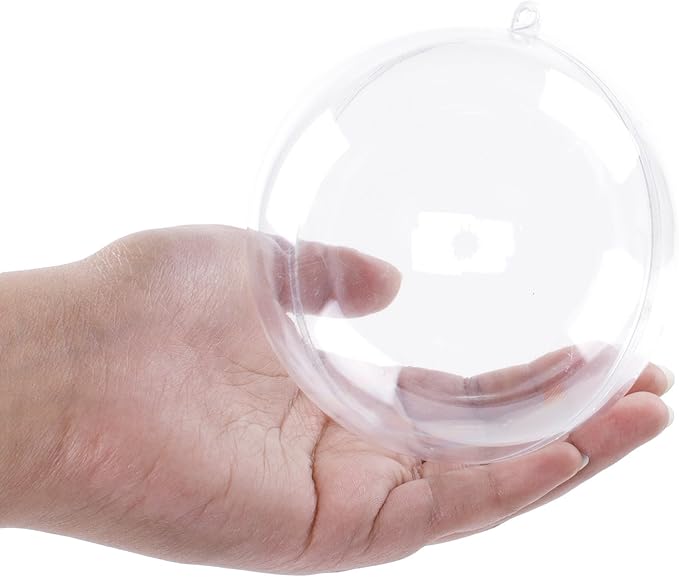 Super Z Outlet Clear Plastic Acrylic Bath Bomb Mold Shells Molding Balls Kit (100mm, 12 Pack)