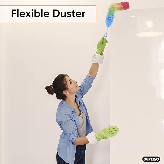 Superio Hand Duster for Cleaning, Rainbow Colored Dust Remover, Home, Office, Dust and Dirt Refresher