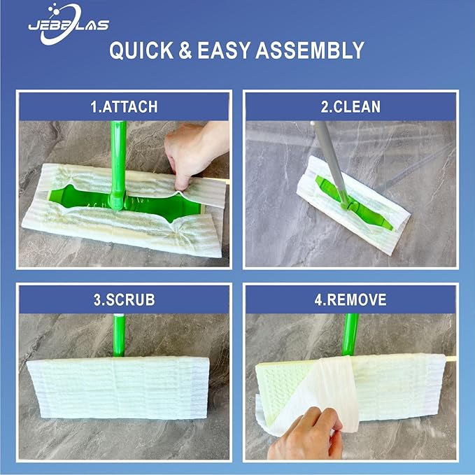 JEBBLAS Disposable Mop Cloth Dry Sweeping Pad for Floor Mop Sweeping Cloths Multi Surface Refills, 120 Pcs/Pack
