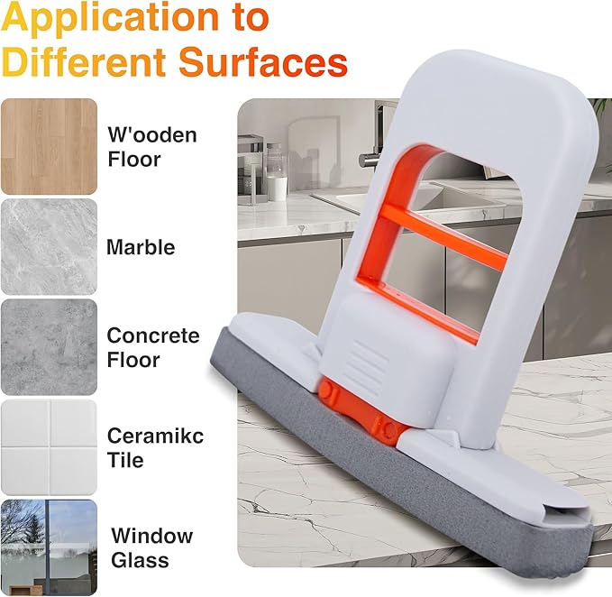 Mini Foldable Desktop Mop, Sponge Mop, Wet and Dry Use Cleaning System, Portable Lazy Mop, Self-Squeeze, No Hand was for Bathroom, Kitchen, Desktop, Glass, Living Room, Car