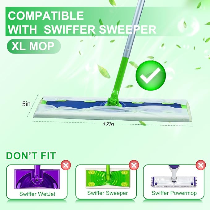 20 Count XL Wet Mopping Cloths for Swiffer Sweeper XL Mop - Disposable X-Large Wet Pad Refills - Multi-Surface Wet Wipes Mopping Pads Refill for Floor Cleaning