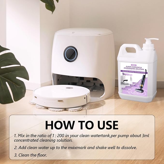 85 FL OZ Floor Cleaning Solution,Floor Cleaner for Mopping with Tineco,Deep Cleaning &Deodorizing for Roborock,Compatible with Saros Series,S8/S7 Series,Q Revo/Q Series,iFLOOR Series Wet Dry Vacuum