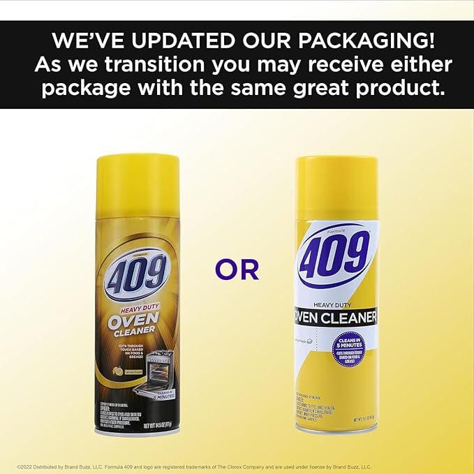 409 Heavy Duty Spray-On Oven Cleaner | Cuts Through Grease & Grime on Contact | A Powerful Clean You Can Trust | Lemon Scent, 14.5 Ounces - 6 Pack Spray Cans Heavy Duty Oven Cleaner