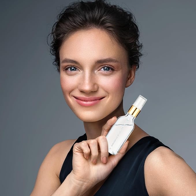 Tessco for you 20 Pcs 2 oz/60 ml Glass Spray Bottles Empty Perfume Atomizer Refillable Clear Decorative Empty Bottles with Fine Mist Sprayer Pump for Face Body Travel(Clear)