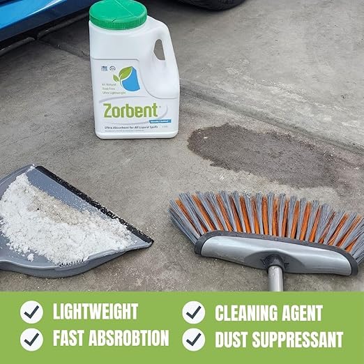 Zorbent Liquid Spill Cleanup 10 Quart Bag | 16X More Absorbent for Grease, Oil, Blood – Reusable for Floor, Carpet, Pet Accident, or Biohazard Mess – Fast Acting, Lightweight, Non-Toxic