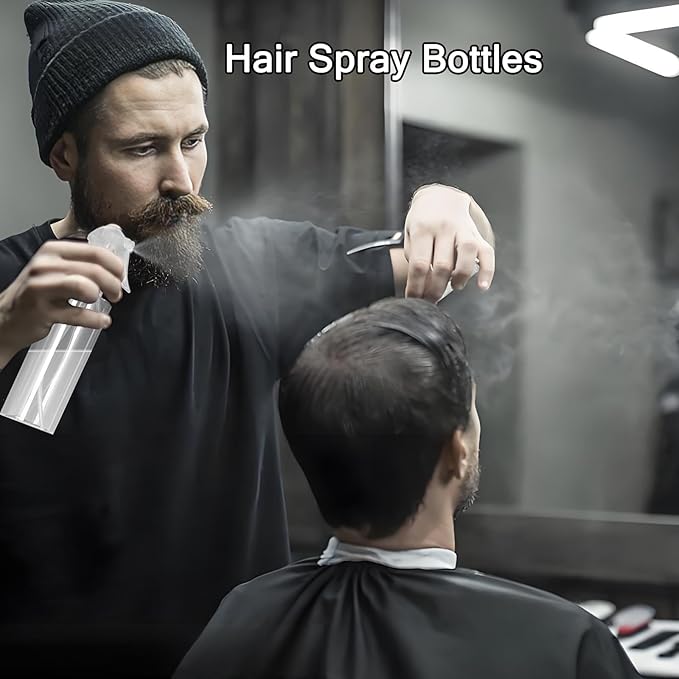 3 Pack Plastic Water Spray Bottle for Hair, 10 oz/300ml Plastic Empty Mister Spray Bottles for Cleaning, Cooking, Plant, Pet