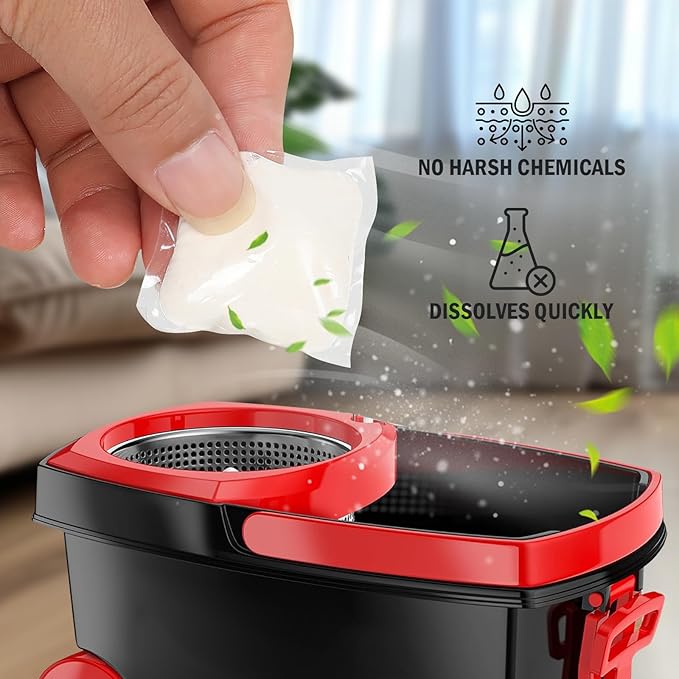 Hard Floor Cleaner, Lemon Fresh Scent, 20 count (1 Packet) | Made From 97% Natural Ingredients | For Use On All Types Of Hard Floors | Perfect For Use With Mop Buckets (Lemon)