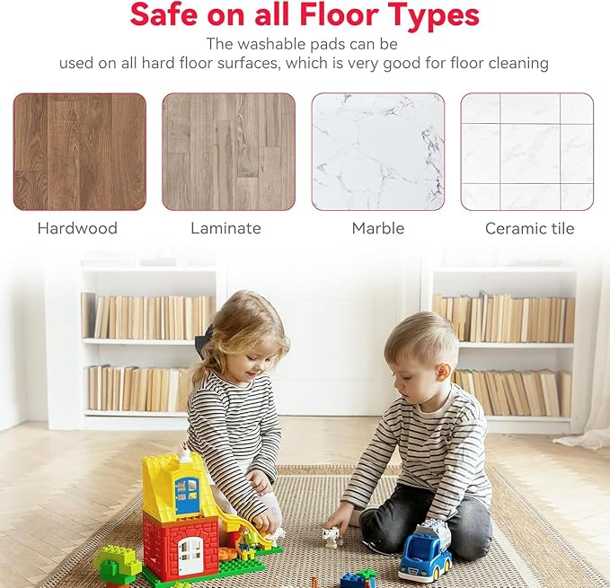 16.5 inch Microfiber Mop Pads for Rubbermaid Reveal Spray Mop and Any 16.5" Flat Mop - 10 Pack 13''-15'' Spray Mop Pad Reusable Washable Replacement Refills - Colorful