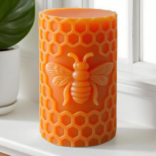 Honeycomb Cylinder Flower Succulent Peony Cylinder Candle & Resin Mold - Resin Casting Silicone Molds for Home Decor & Candle Making Wave Spiral Mold
