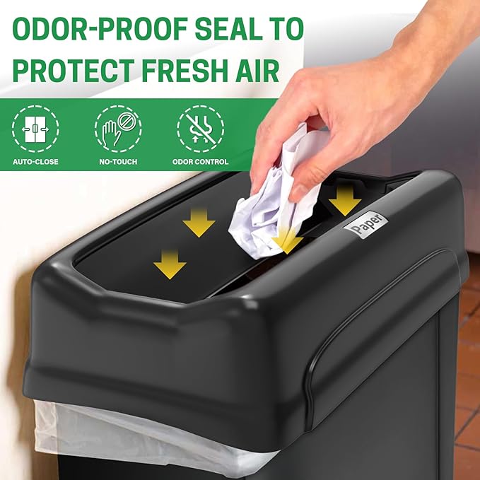 Swing Lid for Trash Can, Compatible with 16/23 Gallon Slim Jim Trash can with lid, Heavy Duty Plastic for Kitchen, Living Room, Outdoor Use, Pack of 1