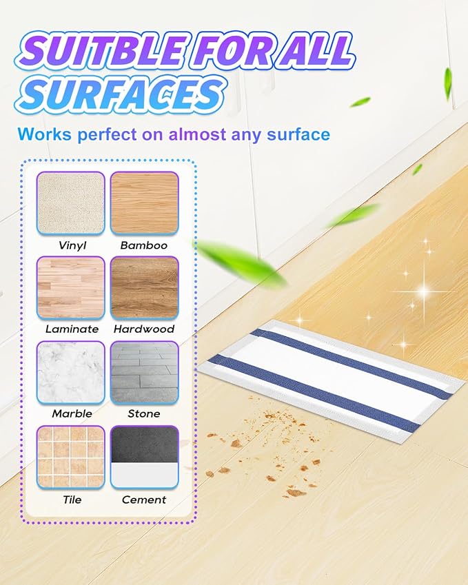 Disposable Mop Pad Refills Compatible with Swiffer Wet Jet Mop, Mopping Pad Refill Fit for Swiffer Wetjet Mop, 30 Count Multi-Layer Floor Mop Pads for Multi Surface Floor