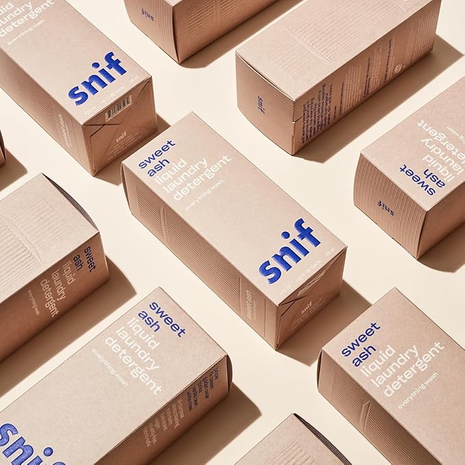 Snif Sweet Ash Laundry Detergent, Low Key Sweet and Earthy Scent, 32 Loads, Non-Irritating to Skin, Clean, Non-Toxic, Vegan, Cruelty Free, 16oz