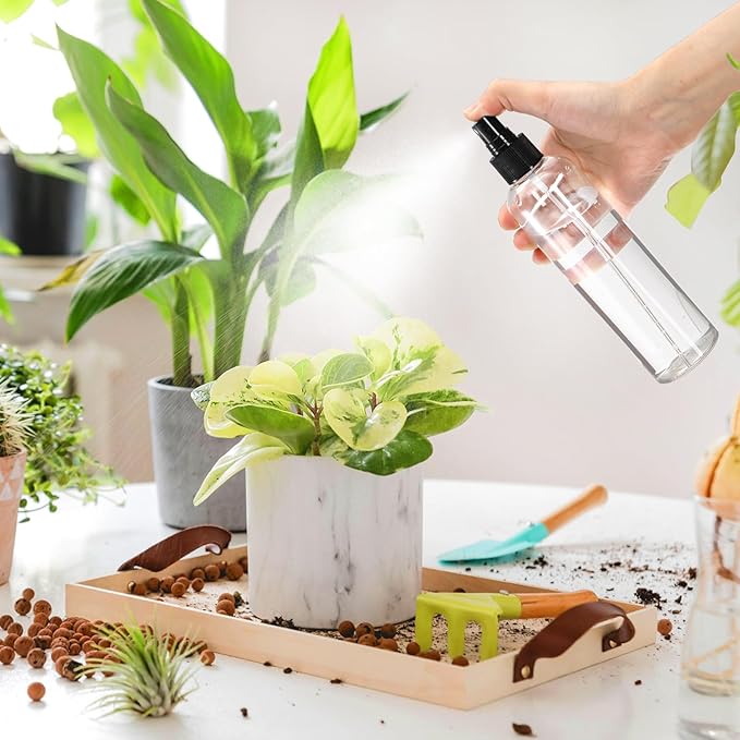 Bekith 16 Pack 8 oz Plastic Spray Bottles, Clear Empty Fine Mist Sprayer Bottles with Pump Spray Cap for Essential Oils, Travel, Perfumes