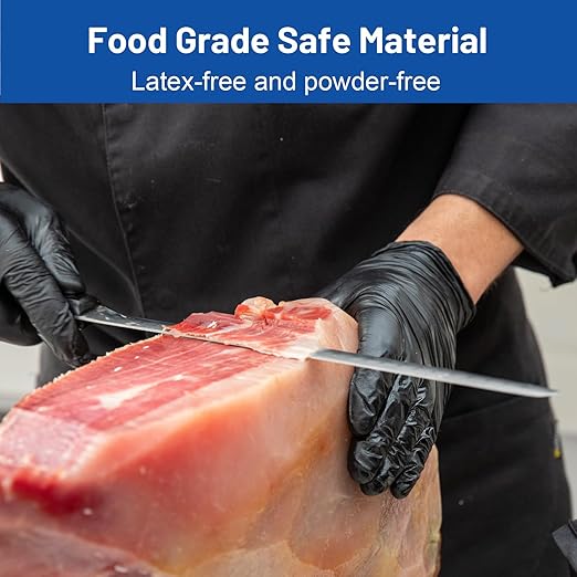 JMU Black Nitrile Gloves Large, 3.5Mil Disposable Nitrile Exam Gloves Latex Free Powder Free, 4000 Pcs