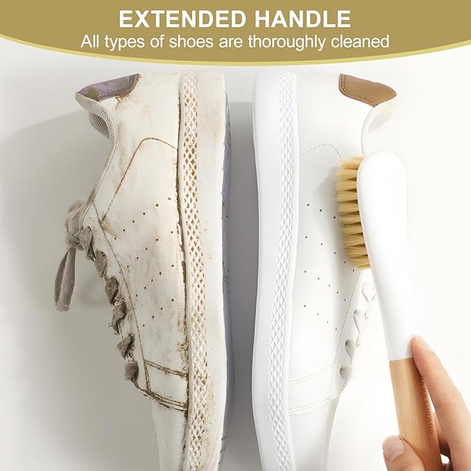 Soft Bristle Laundry Brush for Stain Removal, Multi-Purpose Scrub Brushes for Cleaning Clothes and Shoes, Portable Stain Brush with Long Handle, Suitable for Laundry and Fabric Care